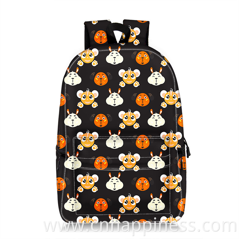 Wholesale blank sublimation full print waterproof backpacks zoo animal shoulders backpack school bag